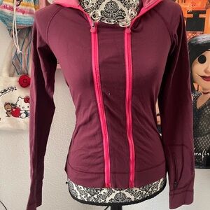 Lululemon Athletica Burgundy and Pink Hoodie
